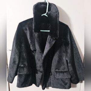 Vintage Womens Brazotta styled by Fairmoor black Faux Fur Coat 1950s/1960s